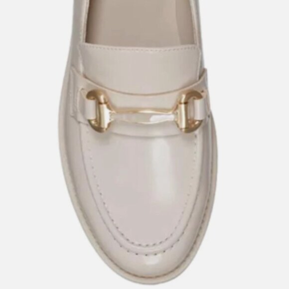 NEW Bandolino Franny Chunky Lug Soles Gold Handwear Slip-On Shoes Loafer 7 Cream - Picture 16 of 16